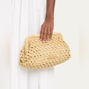 LOEFFLER RANDALL Trudie Oversized Raffia Clutch Bag